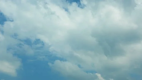 White Clouds and Blue Sky time-lapse. Beautiful cloudscape. Stock Footage 88435678
