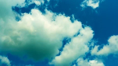 White Clouds and Blue Sky time-lapse. Beautiful cloudscape. Stock Footage 90514272