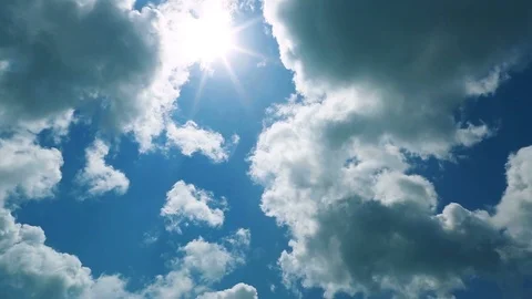 White Clouds and Blue Sky time-lapse. Beautiful cloudscape. Stock Footage 90514364