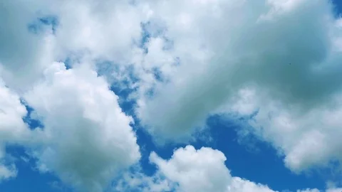 White Clouds and Blue Sky time-lapse. Beautiful cloudscape. Stock Footage 90514480