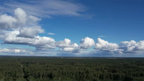 White clouds and blue sky. Aerial view Stock Footage 207663363