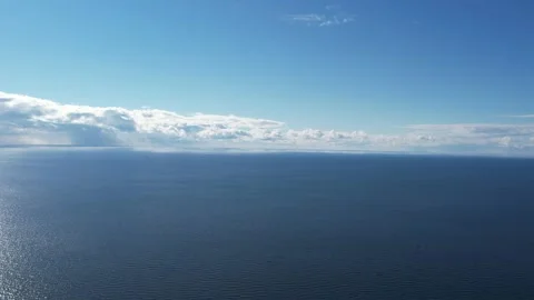 White clouds and blue sky. Aerial view Stock Footage 207663748