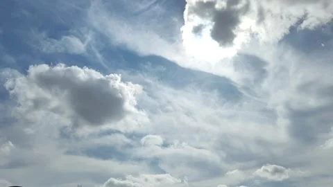 White clouds and blue sky, nature cloudscape time lapse in 4k footage Stock Footage 325670117