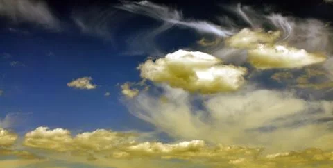 White clouds and blue sky Stock Photos