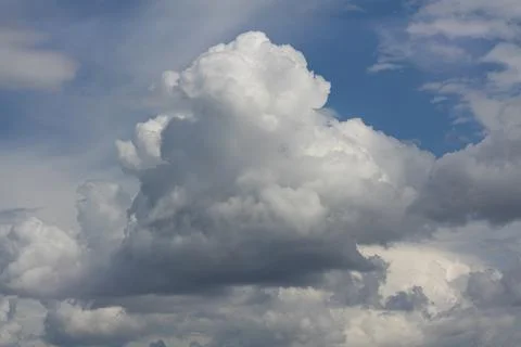 White clouds and blue sky with soft focus Stock Photos