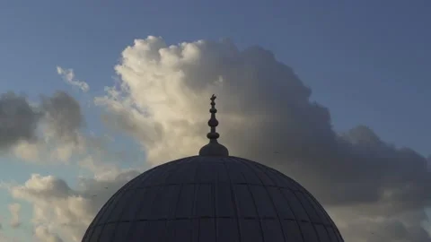 White clouds and dome / cupola, Istanbul, Turkey Stock Footage 136856007