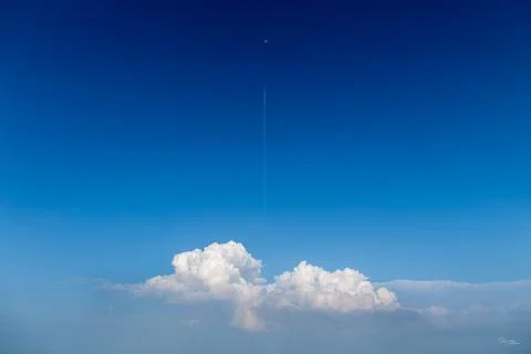 White clouds and the moon Stock Photos