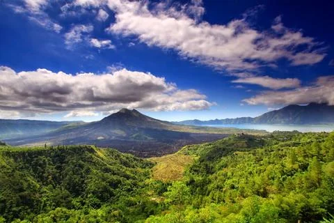 White clouds and mountains. Stock Photos