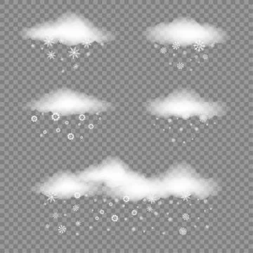 White clouds and snowfall Stock Illustration