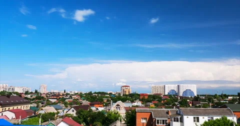 White clouds are approaching the urban landscape Stock Footage 90487048