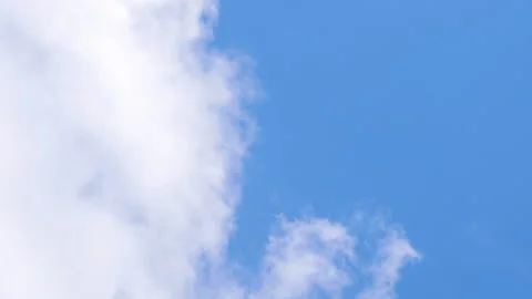 White clouds are flying across the blue sky. Timelapse. Video stock 201303236