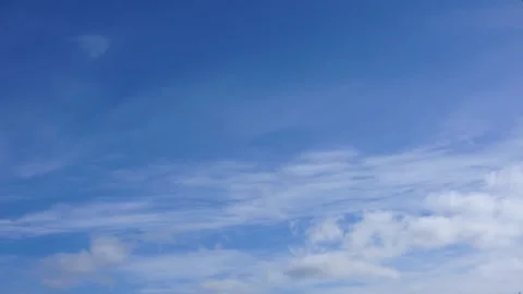 White Clouds are flying across the blue sky. Timelapse Stock-Footage 333693940