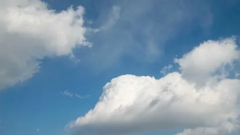 White clouds are moving slowly. time lapse. Stock Footage 145889966