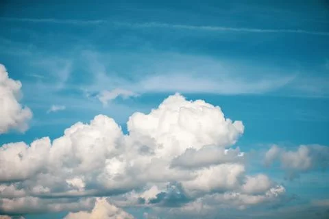 White clouds background in blue summer sky Stock Photos
