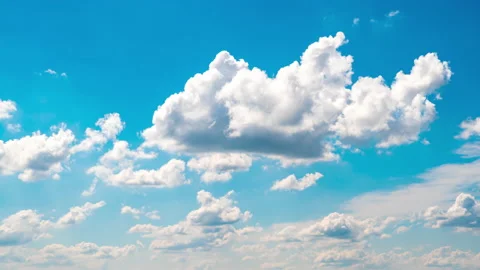 White clouds, beautiful blue sky Fluffy white clouds. Stock Footage 158071065
