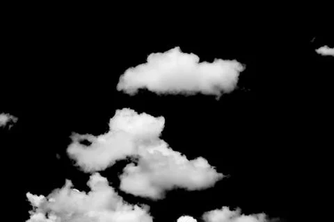 White clouds on black background Stock Photos