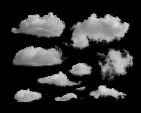White clouds on a black background 写真素材