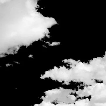 White clouds on black background Stock Photos