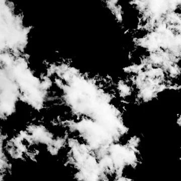 White clouds on black background Stock Photos