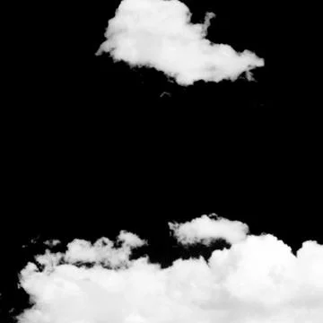 White clouds on black background Foto stock
