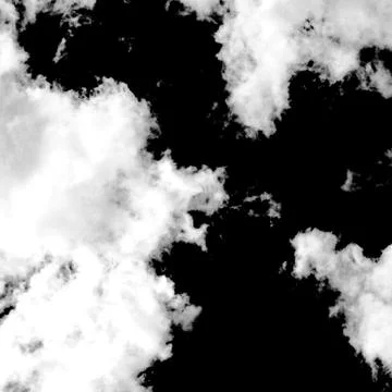 White clouds on black background Stock Photos