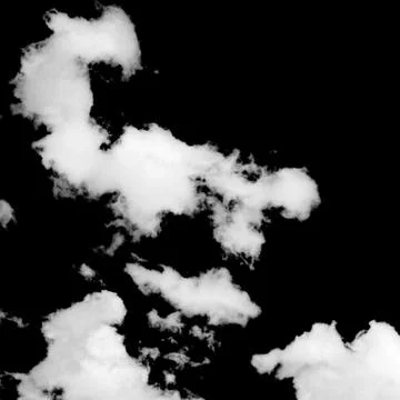 White clouds on black background Stock Photos
