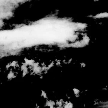 White clouds on black background Stock Photos