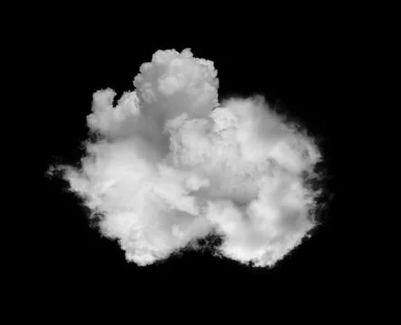 White clouds on black background Stock Photos