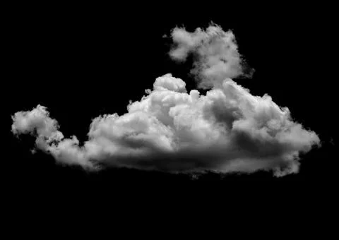White clouds on black background. Stock Photos