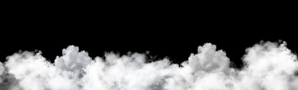 White clouds on black background Stock Photos