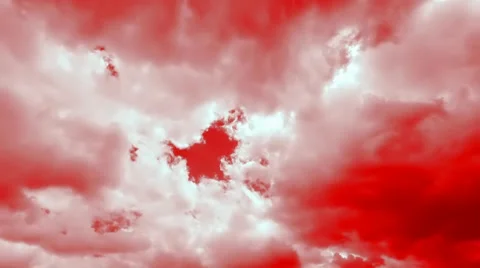 White Clouds In The Bloody sky Stock Footage 37285563