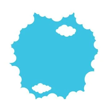 White clouds on a blue background vector illustration. Clouds frame Stock Illustration