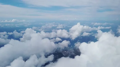White Clouds in Blue Skies Stock Footage 155363585