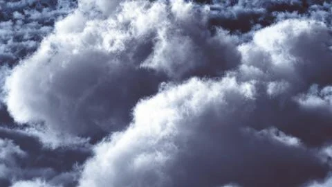 White clouds in blue sky 3d rendering Stock Illustration