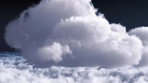 White clouds in blue sky 3d rendering Stock Illustration