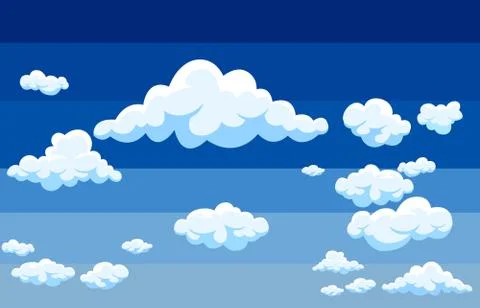 White clouds on blue sky atmosphere . Stock Illustration