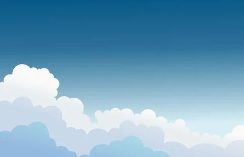 White clouds on blue sky atmosphere. 스톡 일러스트