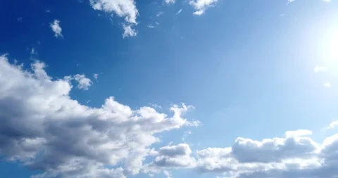White clouds with blue sky background timelaps footage Stock Footage 125523878