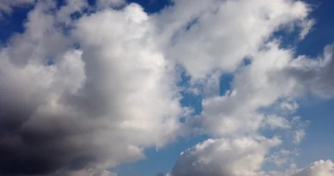 White clouds with blue sky background timelaps footage Stock Footage 125529462