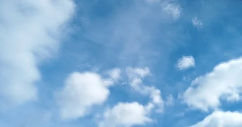 White clouds with blue sky background timelaps footage Stock Footage 125529524