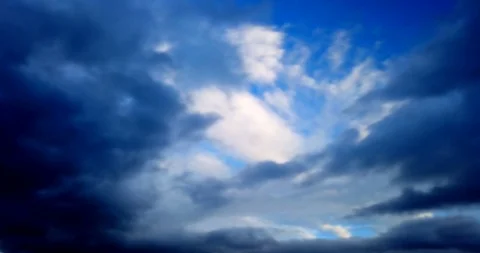 White clouds with blue sky background timelaps footage Stock Footage 125645424