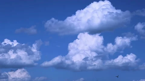 White clouds in the blue sky background Time lapse 4k Stock Footage 186951250