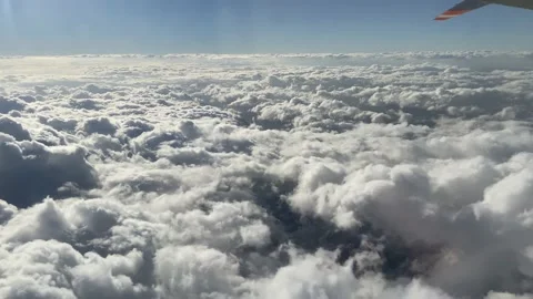 White clouds on blue sky background, beautiful aerial cloudscape view from ab 스톡 동영상 222704925