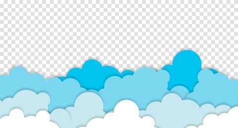 White clouds on blue sky background. Vector paper clouds. White Cloud on blue 스톡 일러스트