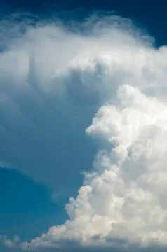 White clouds on blue sky for background Stock Photos
