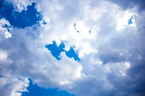 White clouds on blue sky background Foto stock