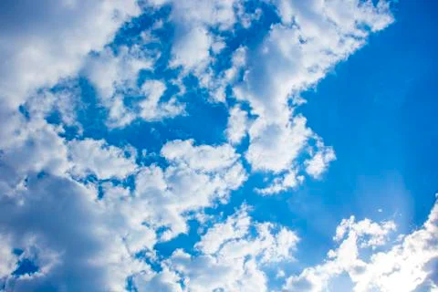 White clouds on blue sky background Stock Photos