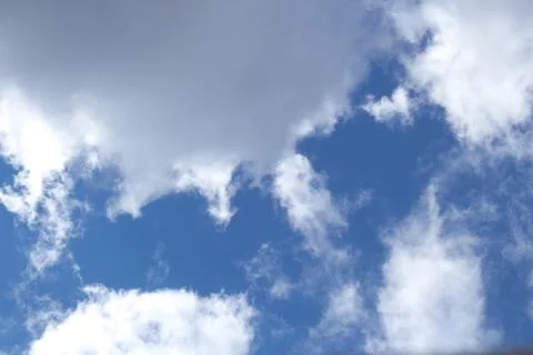 White clouds on blue sky background image Foto stock
