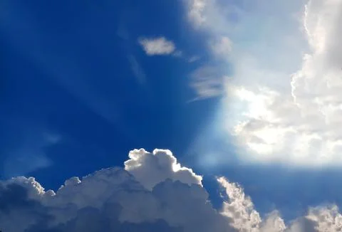White clouds with blue sky in background, clouds in horizon blue sky Stock Photos
