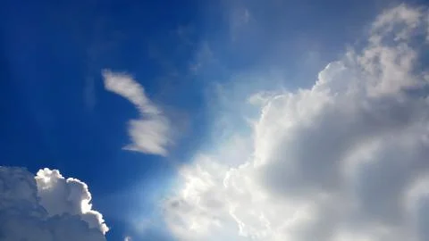 White clouds with blue sky in background, clouds in horizon blue sky Stock Photos